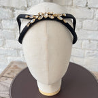 Cerchietto Eve Brodé in Raso Nero