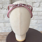 Cerchietto Eve Brodé in Raso Rosa Pastello