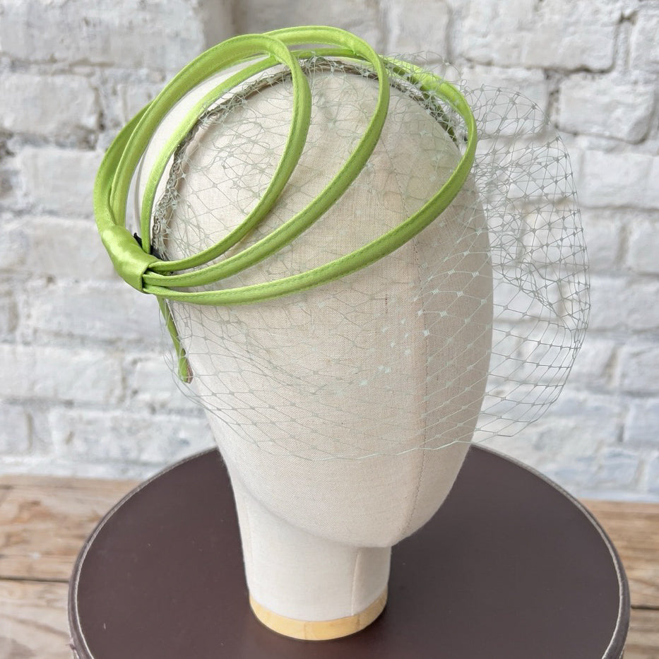 Cerchietto Ana in Raso Verde Mela