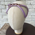 Eve Brodé Headband in Lilac Satin