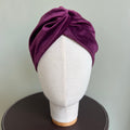 Turbante in Velluto Viola Melanzana