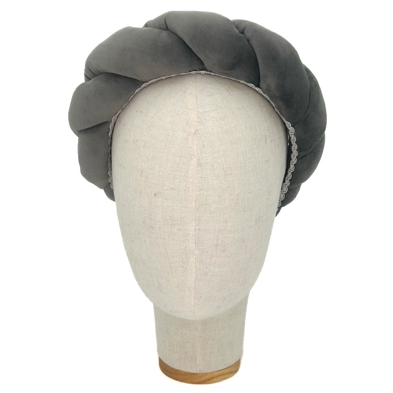 Cerchietto Lilly in Velluto Grigio Moyen