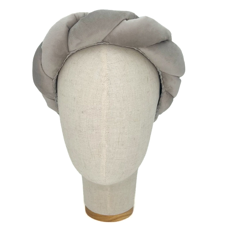 Cerchietto Lilly in Velluto Grigio Perla