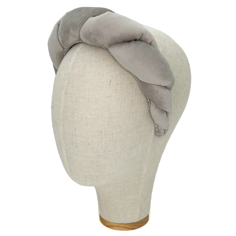 Cerchietto Lilly in Velluto Grigio Perla