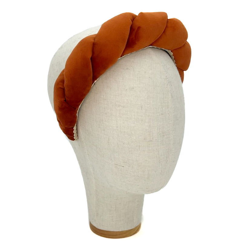 Cerchietto Lilly in Velluto Arancione Zucca