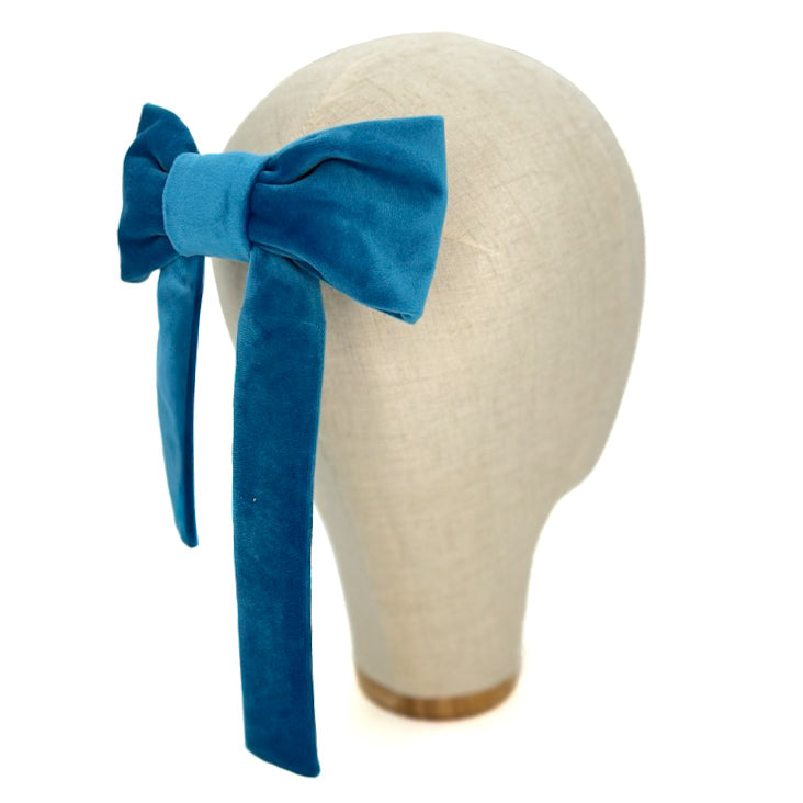 Fiocco Reinette in Velluto Azzurro Intenso