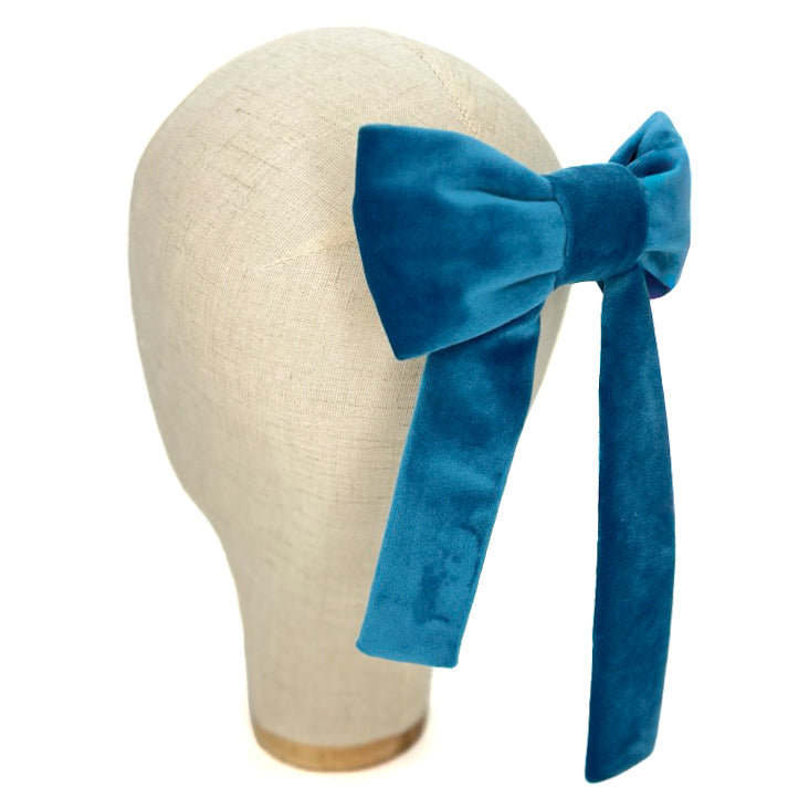 Fiocco Reinette in Velluto Azzurro Intenso