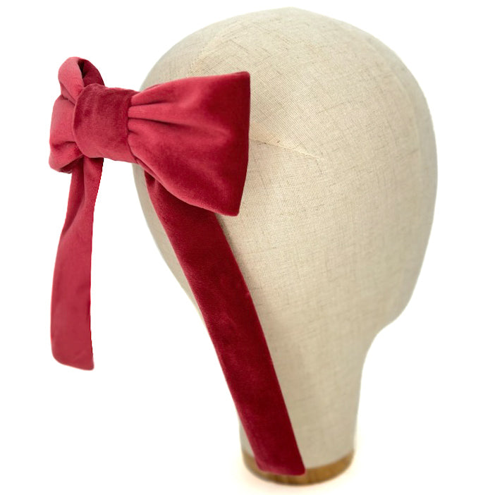 Fiocco Reinette in Velluto Rosa Intenso