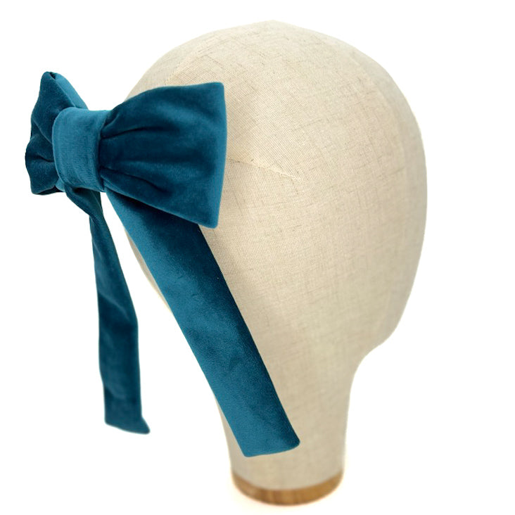 Fiocco Reinette in Velluto Blu Ottanio