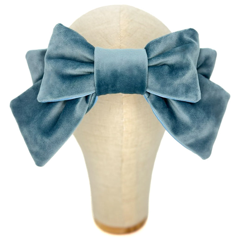 Fiocco Damoiselle in Velluto Azzurro Polvere