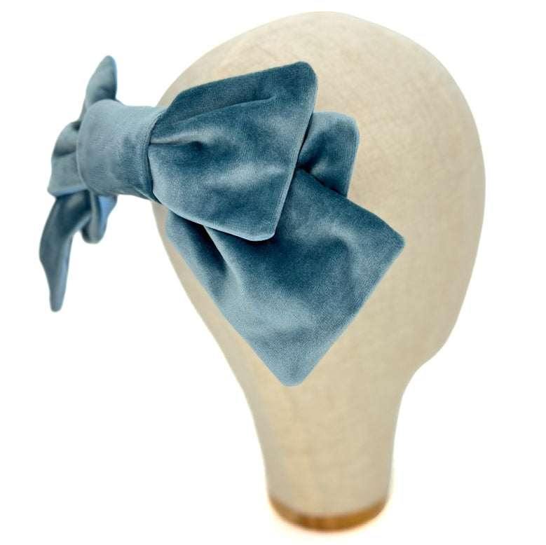 Fiocco Damoiselle in Velluto Azzurro Polvere