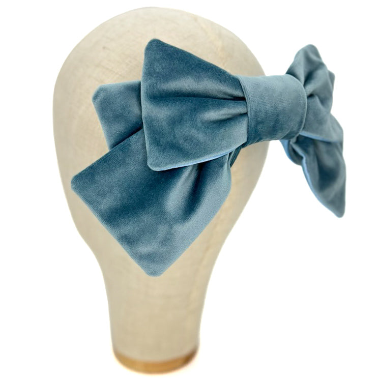 Fiocco Damoiselle in Velluto Azzurro Polvere