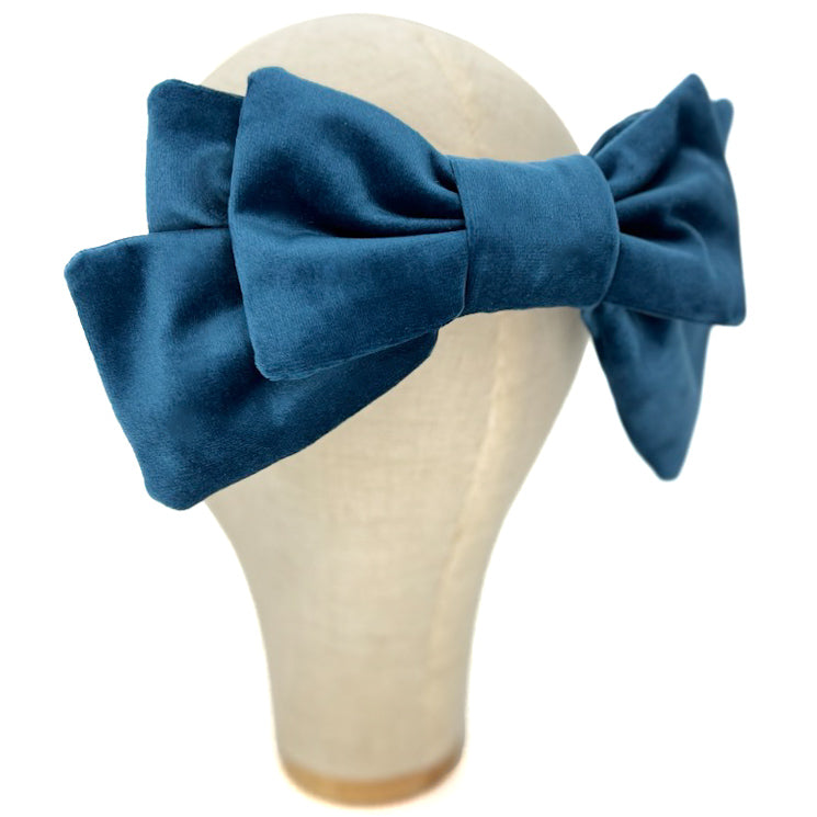 Fiocco Damoiselle in Velluto Blu Ottanio