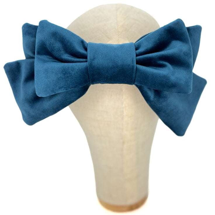 Fiocco Damoiselle in Velluto Blu Ottanio