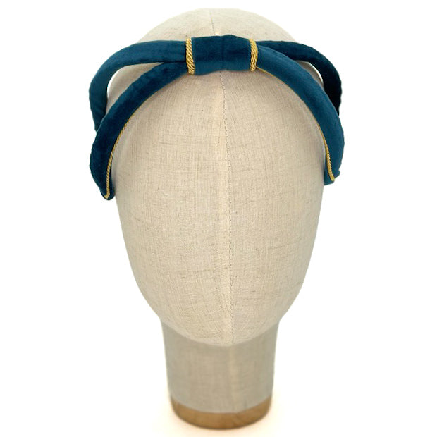 Cerchietto Eve in Velluto Blu Ottanio