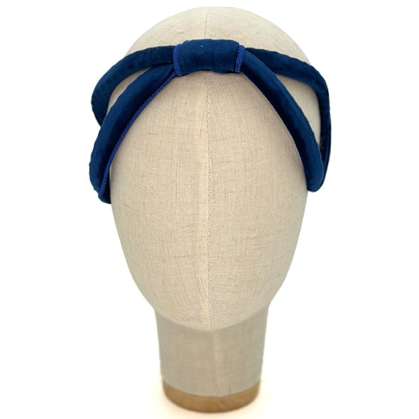 Cerchietto Eve in Velluto Blu Intenso