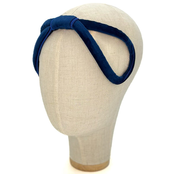 Cerchietto Eve in Velluto Blu Intenso