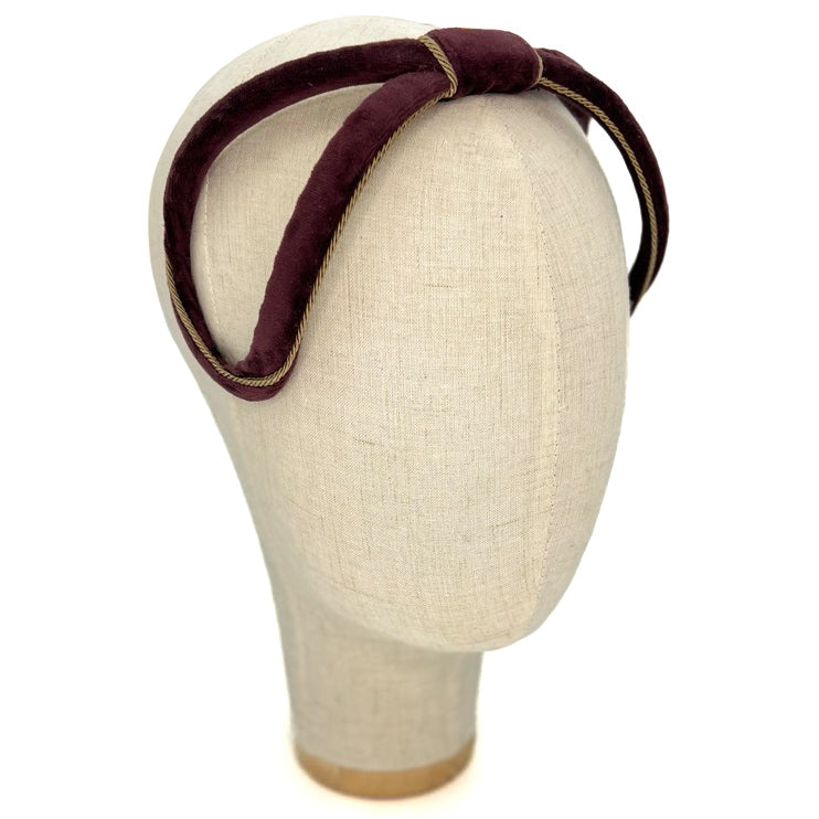 Cerchietto Eve in Velluto Marrone Viola