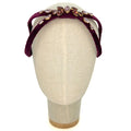 Serre-tête Eve Brodé en velours violet aubergine