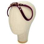 Serre-tête Eve Brodé en velours violet aubergine