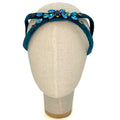 Eve Brodé Headband in Peacock Velvet