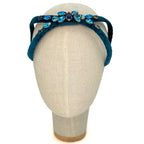 Eve Brodé Headband in Peacock Velvet