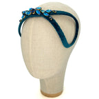 Eve Brodé Headband in Peacock Velvet
