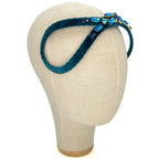 Eve Brodé Headband in Peacock Velvet