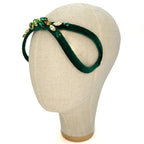 Serre-tête Eve Brodé en velours vert forêt