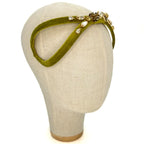 Eve Brodé Headband in Olive Green Velvet