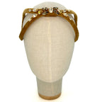 Cerchietto Eve Brodé in Velluto Cammello