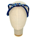 Cerchietto Eve Brodé in Velluto Blu Intenso