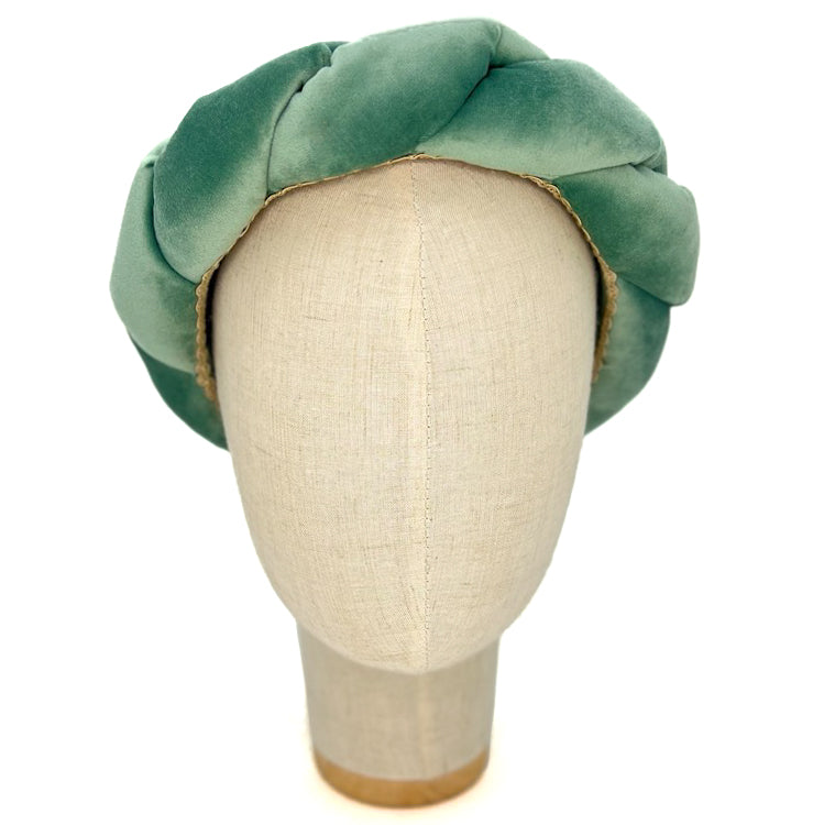 Cerchietto Lilly in Velluto Acqua Marina