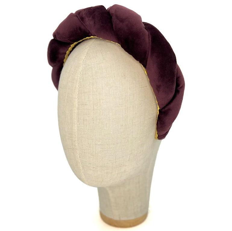 Cerchietto Lilly in Velluto Marrone Viola