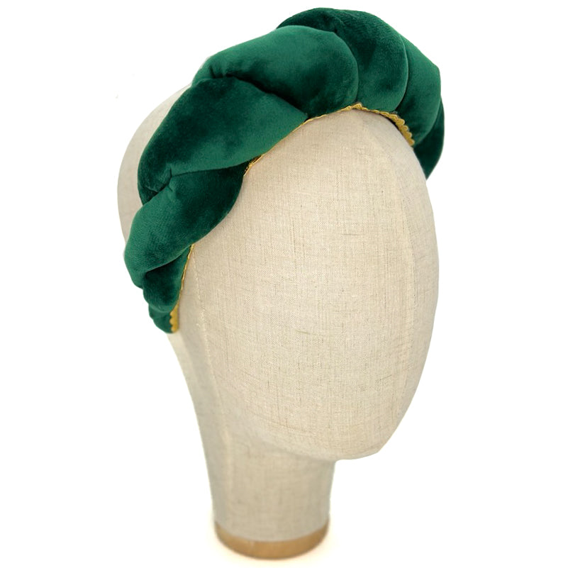 Cerchietto Lilly in Velluto Verde Foresta