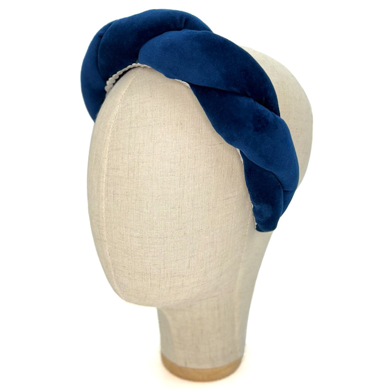 Cerchietto Lilly in Velluto Blu Intenso