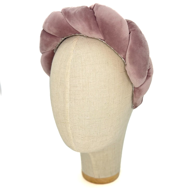 Cerchietto Lilly in Velluto Rosa Freddo