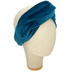 Fascia Audrey in Velluto Blu Ottanio