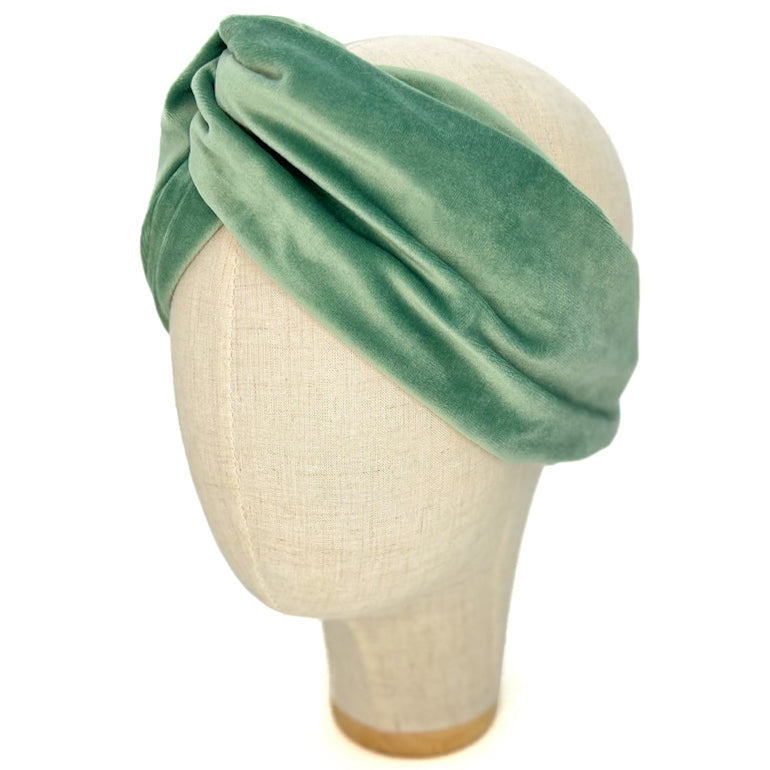 Fascia Audrey in Velluto Acqua Marina