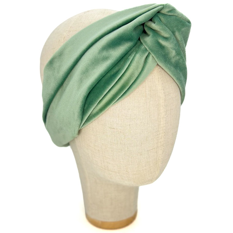 Fascia Audrey in Velluto Acqua Marina