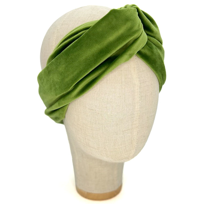 Fascia Audrey in Velluto Verde Cinabro