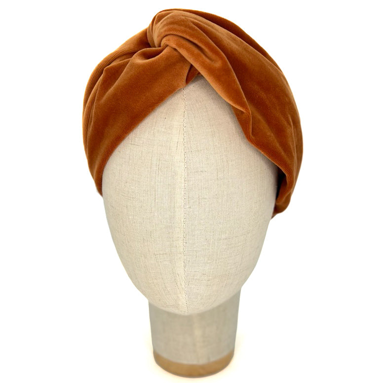 Fascia Audrey in Velluto Arancione Zucca