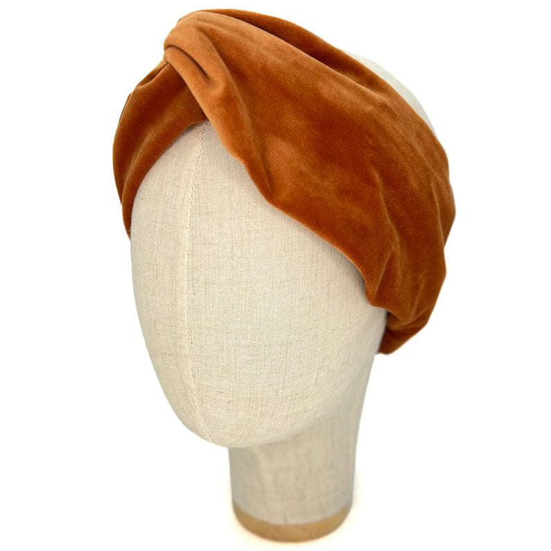 Fascia Audrey in Velluto Arancione Zucca