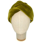 Bandeau Audrey en velours vert olive