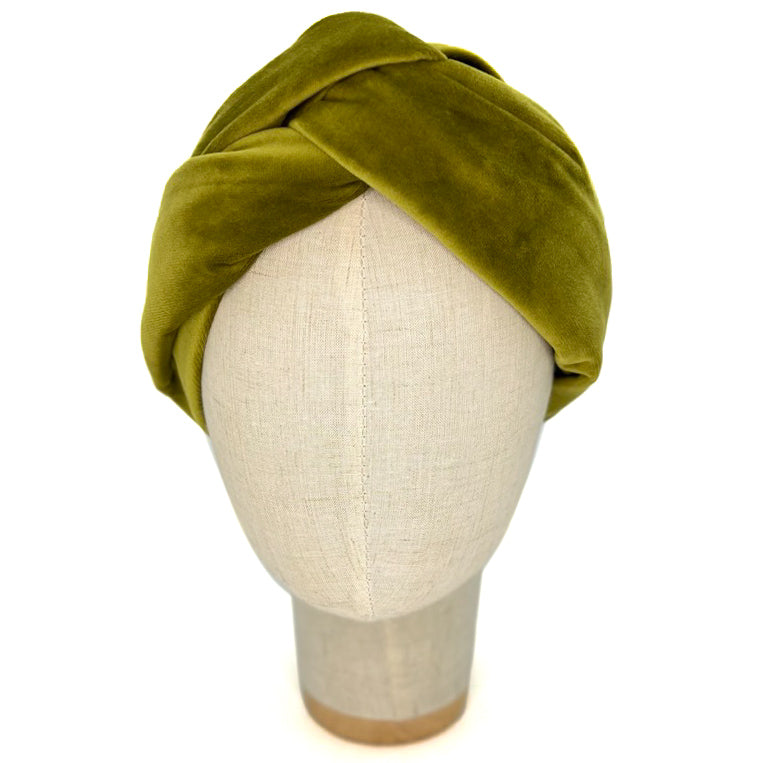 Fascia Audrey in Velluto Verde Oliva