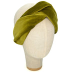 Bandeau Audrey en velours vert olive