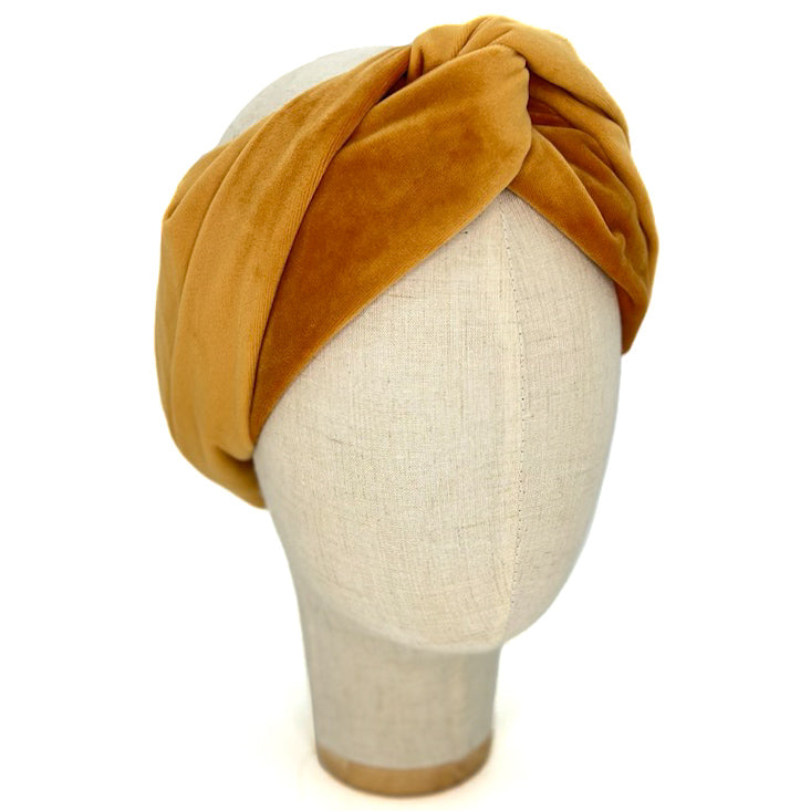 Fascia Audrey in Velluto Ocra