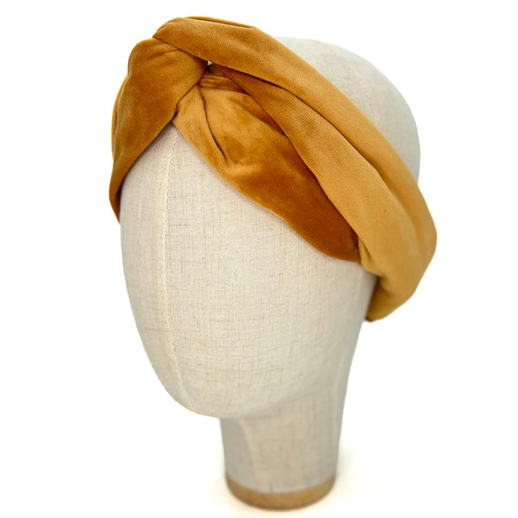 Fascia Audrey in Velluto Ocra