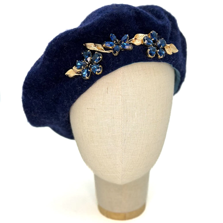 Basco Blu Mélange Con Cristalli