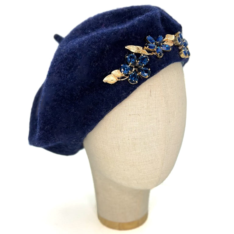 Basco Blu Mélange Con Cristalli